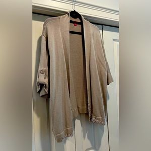 TOGETHER open taupe cardigan  LG  / XL